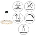 thumbnail image 6 of Trans Globe Ellington 25.5 in. Dimmable Integrated LED Black Chandelier Light Fixture with Acrylic Globe Shades, 6 of 7