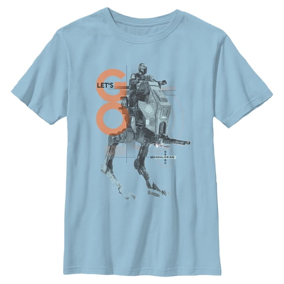 Boys Star Wars: The Mandalorian and Grogu Let's Go Bounty AT-RT T Shirt