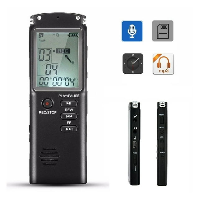 Enregistreur Vocal USB Professionnel 96 Heures Dictaphone Enregistreur Vocal Numérique avec Microphone, Triple Réduction du Bruit