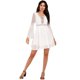 thumbnail image 3 of Mini vestido de mujer, vestido de volantes de manga larga con cuello en V de encaje cruzado cruzado Eccomum  XL, 3 of 7