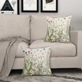 thumbnail image 4 of Spring Floral Pillow Covers 16x16 Inch Set of 2, Sage Green Wildflowers Botanical Decorative Throw Pillow Cases Vintage Cushion Covers Summer Decoration Gift Farmhouse Sofa Couch Bed Decor, 4 of 6