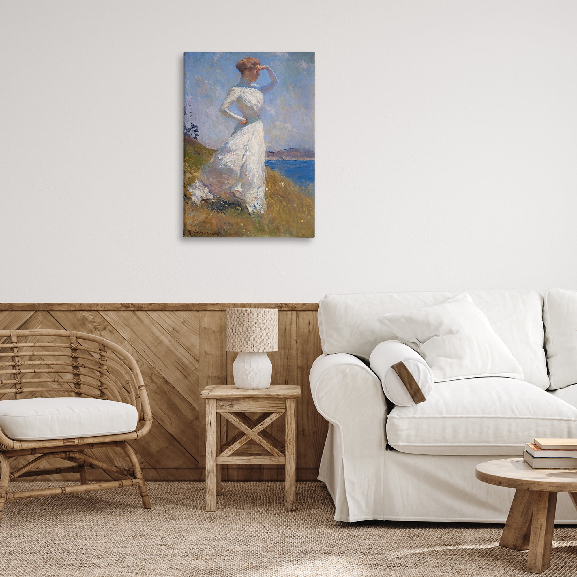 Stupell Industries Classical Woman in Sunlight People Painting Wrapped Canvas Art Print Wall Art, 20 x 30