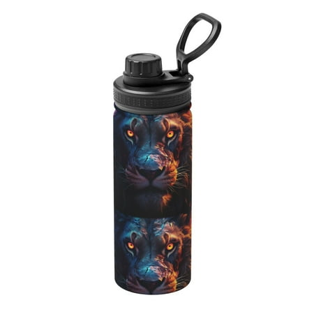 

Goofa Forest Cool Lion Print 18oz Sports Insulated Kettle With Straw Water Bottle Sports Water Bottle For Running Hiking Cycling Climbing Mans Womans