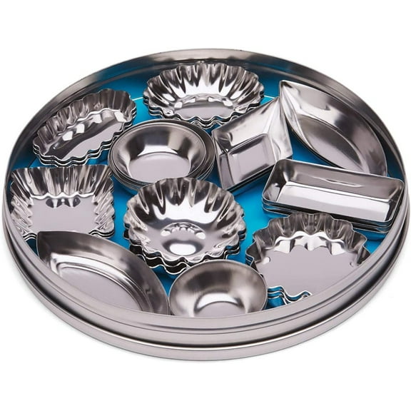 Fox Run 36-Piece Tinplated Steel Mini Tartlet Set w/ Storage Tin