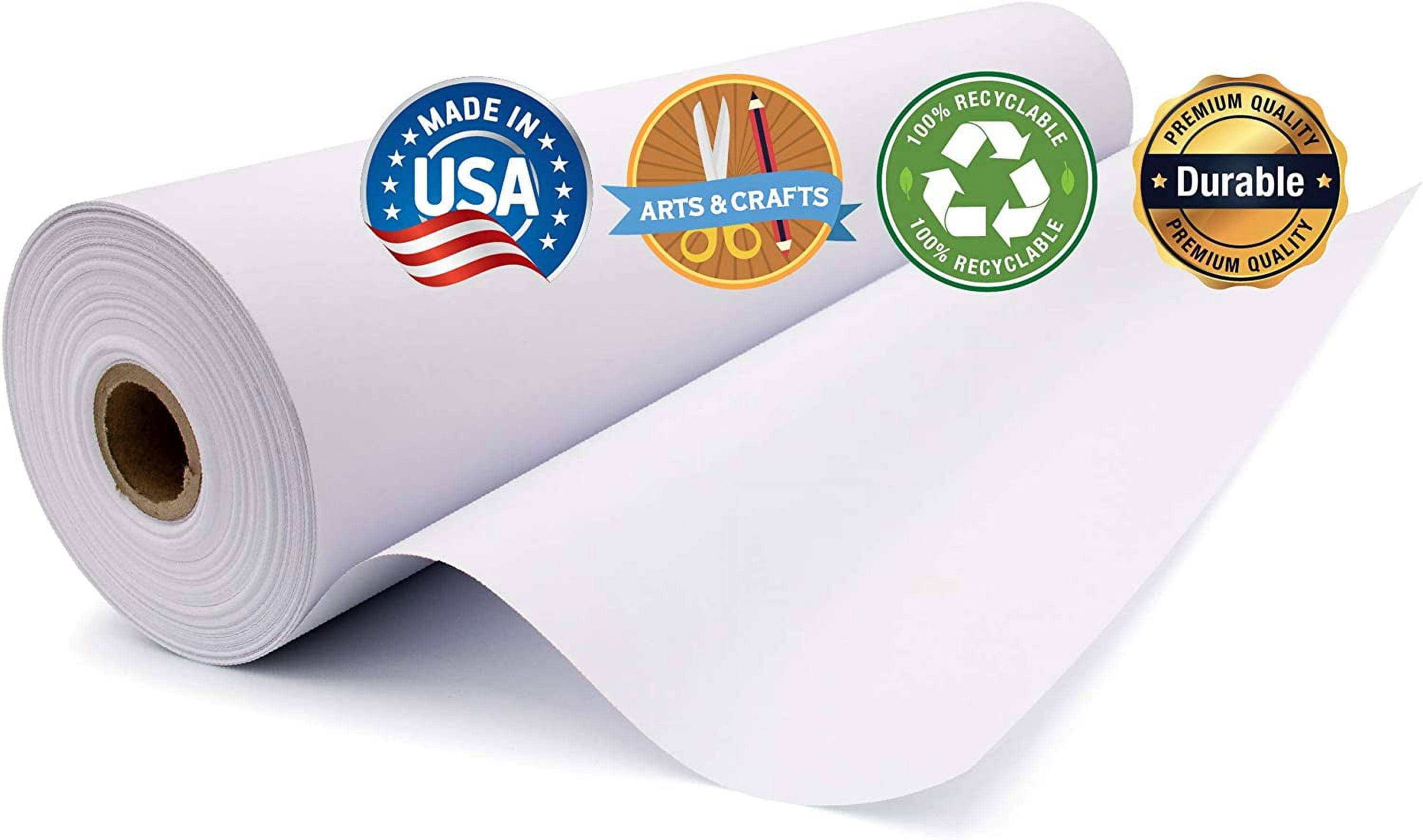 Durable Art Easel Paper Roll 30" Wide x 200' for Kids Crafts, Drawing & Painting – White Easel Paper Roll for Art Tables, Classrooms & Home Projects –