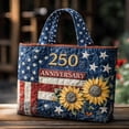 thumbnail image 4 of FASHOFT American Flag Print Quilted Tote Patchwork 250 Anniversary USA 4Th Of July Patriotic Shoulder Bag Daily Handbag Multicolour, 4 of 4