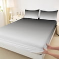 thumbnail image 3 of jejeloiu Ombre Effects Queen Sheet Sets,Gradient Pattern Theme Flat Sheet,White Gray Queen Fitted Sheet For Adults,Microfiber Bedroom Decor,4-Piece, 3 of 7