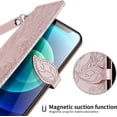 thumbnail image 7 of Compatible with iPhone 12 Pro Max Wallet Case Women Leather Flip with Wrist Strap Kickstand Magnetic Shockproof with Card Holder Protective Case for iPhone 12 Pro Max Life Tree Rose Gold, 7 of 7