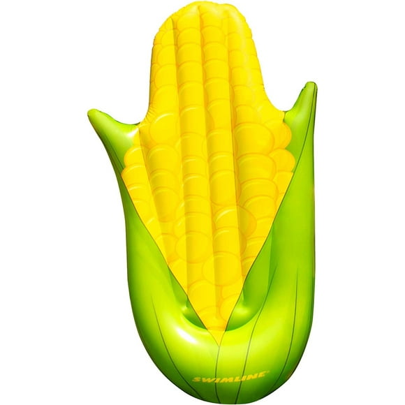 Swimline 90680M Giant 74" Inflatable Corn on the Cob Pool, Lake, Floating Raft Lounger for Kids & Adults, Yellow & Green