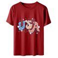 thumbnail image 5 of Dyegold Summer Tops for Women 2023 Trendy, Plus Size Tops for Women USA Letter Print Patriotic Henley Shirts Round Neck Short Sleeve Loose Comfy ​Tunic Tops, 5 of 6