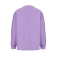 thumbnail image 6 of YUGYXL Womens Long Sleeves Sweatshirts Casual Round Neck Solid Color Sweatshirts with Pockets Fall Dressy Pullovers Purple XL, 6 of 7