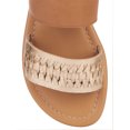 thumbnail image 5 of Melrose Ave Women's Faux Leather Two Strap Flat Slide Sandals, 5 of 6