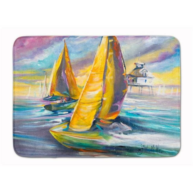 Carolines Treasures JMK1061RUG Sailboat with Middle Bay Lighthouse Machine Washable Memory Foam Mat