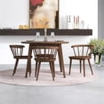 thumbnail image 6 of Elora Mid-Century Dining Set Solid Wood Table and Chairs in Brown, 6 of 6
