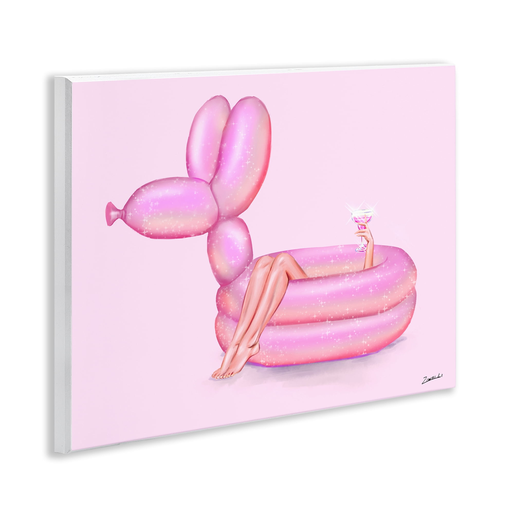 Stupell Industries Balloon Animal Pool People Painting Unframed Art Print Wall Art, 14 x 11