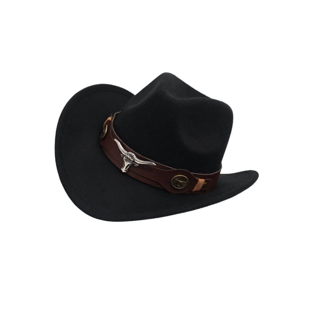 Casual Cowboy Chapeau Costume Cosplay Protection Solaire Chapeau Été pour la Randonnée Noir