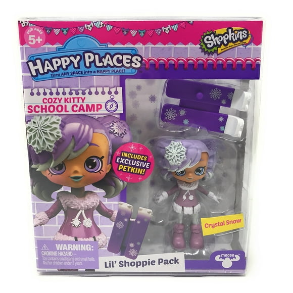 Moose Shopkins Happy Places Lil Shoppie Pack Crystal Snow - Cozy Kitty School Camp