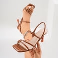 thumbnail image 6 of SACFOF Women's Strappy Kitten Heels Square Open Toe Sandals Party Wedding Ankle Strap Shoes, 6 of 6