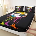 thumbnail image 4 of Erosebridal Watercolor Ice Cream Football Kids Full Size Sheets,Soccer Sport Games Ball Lover Bed Sheets 4 Pieces, 4 of 6