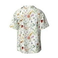 thumbnail image 2 of Daiia Wildflower Watercolor Men's Linen Shirts Short Sleeve Casual Shirts Button Down Shirt for Men Beach Summer Wedding Shirt-XX-Large, 2 of 7