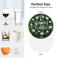 thumbnail image 6 of Lsque Happy Easter Pattern 4" Drink Coasters Set of 4, PVC Leather Absorbent Coasters, Table Coaster Set Decorative Coffee Cup Coasters Housewarming Gift -Round Shape, 6 of 6