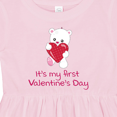 thumbnail image 4 of Inktastic It's My First Valentine's Day Girls Baby Dress, 4 of 5
