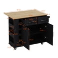 thumbnail image 2 of Kitchen Island Cart, Rolling Kitchen Island with Drop Leaf and 2 Door Cabinet, Two Drawers, Spice Rack, Towel Holder, Wine Rack (Black), 2 of 7