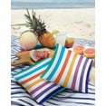 thumbnail image 3 of Pack of 2 Outdoor Pillow Covers, Rainbow Striped Colorful Rectangular Geometric Waterproof Square Throw Pillowcase Cushion Decorative Pillow Covers for Couch Patio Tent, 20x20 in, 3 of 6