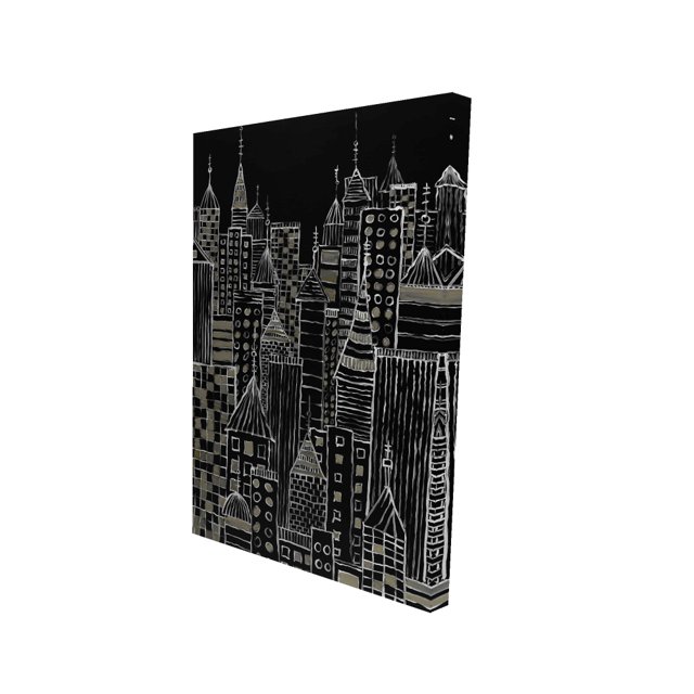 Tours de Ville Illustratives - Toile 24"x36 Pouces - Impression à la Demande