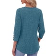 thumbnail image 5 of Fantaslook Womens 3/4 Sleeve Shirts with Buttons Dressy Casual Blouses Tunic Tops Fall Clothes, 5 of 9
