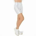 thumbnail image 6 of Kyodan Women's Metallic Foil Print High Waist Moisture Wicking Active Biker Shorts-Silver Cheetah / M, 6 of 10
