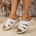 thumbnail image 7 of LOVZFMLL Women's Wedge Sandals Casual Slip On Open Toe Comfort Walking Clogs with Arch Support Summer Beach Vacation Shoes White 9.5, 7 of 7