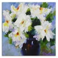 thumbnail image 3 of 18" x 18" White Peony Bouquet by Pamela Gatens - Print on Canvas Fabric Gray, 3 of 3