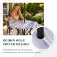 thumbnail image 4 of Round Outdoor Tablecloth with Umbrella Hole and Zipper, Purple Gray Ombre Tablecloth with Elastic Waterproof, Modern Abstract Art Oil Painting Patio Table Covers for 45" - 54" Picnic Pool Tables, 4 of 9