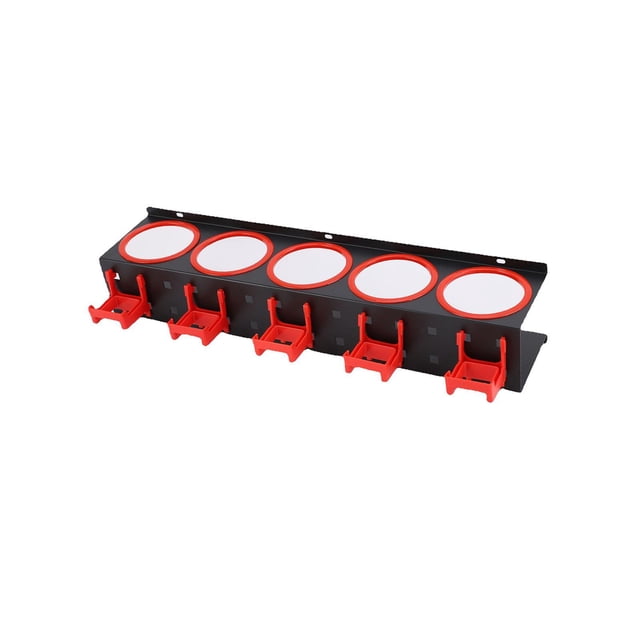 fastboy Wall Mounted Spray Bottle Storage Rack Accessory Bracket Metal Beauty Car With 5 Hooks 11 x 53.5cm