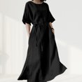 thumbnail image 1 of Vestido Vestido bohemio para mujer, vestido informal de algodón, vestido playero para vacaciones (negro 5XL) Cgtredaw Negro T 26 para Mujer, 1 of 9