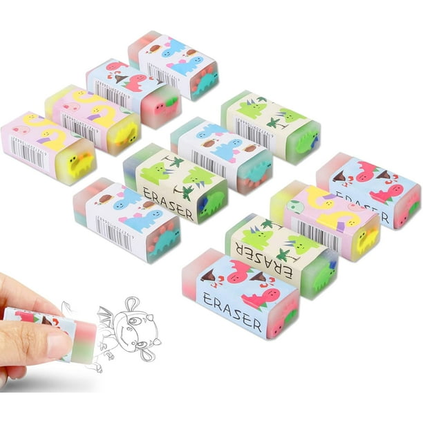 SHAR 12 Pieces Novelty Erasers Kawaii Cute Kids Dinosaur Eraser Used