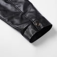 thumbnail image 7 of Mens Faux Leather Jackets Full Zipper Fleece Lined Fashion Motorcycle Casual Outerwear for Winter Black XL, 7 of 7