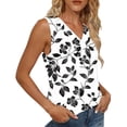 thumbnail image 4 of Mifsaly Cotton Tank Tops Women V-Neck Sleeveless Top Floral Print Slim Fit Fashion Blouse Breathable Lightweight Trendy Boho Clothes XL, 4 of 6