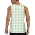 thumbnail image 3 of Easygdp Pistachio Green Checkboard Men's Tank Top, Sleeveless Muscle T Shirts, Breathable, Quick-Dry, Loose for Gym, Running, Fitness - Medium, 3 of 9