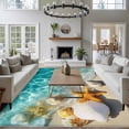 thumbnail image 3 of Summer Nautical Large Area Rugs 6x9 ft Coastal Scene Cute Starfish Ocean Shells Conch Washable Rug Non Slip Indoor Carpet Absorbent Floor Mat for Living Room Bedroom Dining Room, 3 of 9