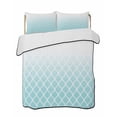 thumbnail image 2 of Quilts Twin Size, Aqua Ombre Stripe Soft Comforter Bedding Set for Bed, Modern Abstract Art Gradient Striped Lightweight Quilted Bedspread with Pillow Cover(2 Pieces) for All Season, 68x86 Inch, 2 of 6