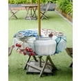 thumbnail image 4 of nqOlkjepod Blue Flower Outdoor Tablecloth with Umbrella Hole & Zipper, Bottle Hydrangeas Fruit Branch Farm Painting Round Table Cover 54 Inch, Dining Waterproof Table Cloth Protector for Patio/Party, 4 of 7
