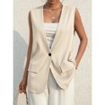 thumbnail image 1 of -Chaleco informal de gran tamaño para mujer, chaqueta sin mangas con cuello en V, elegante, moda coreana, Estética de verano, 1 of 5