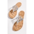 thumbnail image 4 of Tory Burch Women's Miller Sandals with Rivits + Handtack Stitch, Silver/Natural, 9 Medium US, 4 of 4
