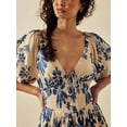 thumbnail image 5 of Michellecmm  Women Mini Dress Floral Print Tie-Up Front Short Sleeve Dress, 5 of 6