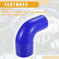 thumbnail image 6 of Unique Bargains 51mm 2" ID 63mm 2.48" ID Universal 90 Degree Elbow Silicone Hose Coupler Blue, 6 of 6