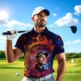 thumbnail image 4 of HOMYGIFTS Men’s Custom Face Golf Polo Shirt – Personalized Christmas Snowflakes Polo Shirt, 4 of 10