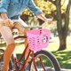 thumbnail image 2 of Fyearfly Cesta de la Bici, Tenedor de Compras del Ciclo de la Bici de la Cesta Delantera Linda de la Vespa de la Bicicleta al Aire Libre para los niños de los niños(Rosado), 2 of 5