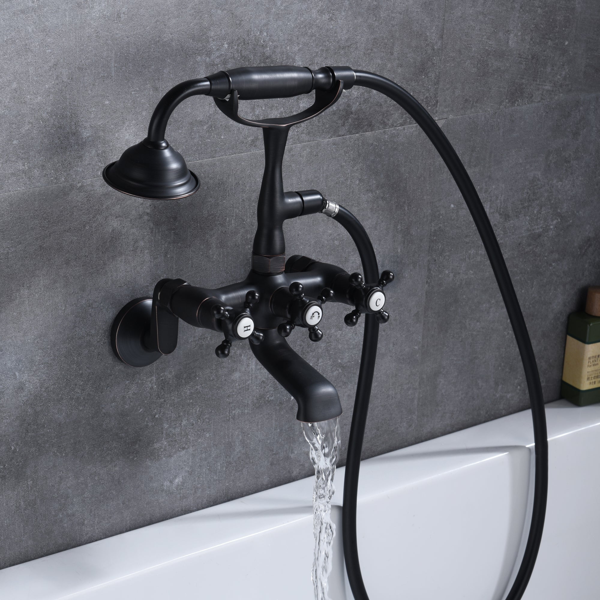 Clawfoot Tub Faucet Bronze,Wall Mount Tub Filler in Oil Rubbed Bronze Finish Sumerain